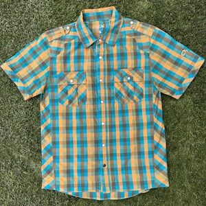 Mountain Hardwear Western Pearl Snap Plaid Gorpcore Short Sleeve Button Shirt XS